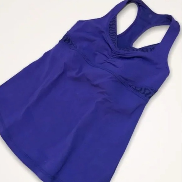 lululemon athletica Tops - Lululemon Athletica Logo Tank W/ Built in bra in periwinkle blue
